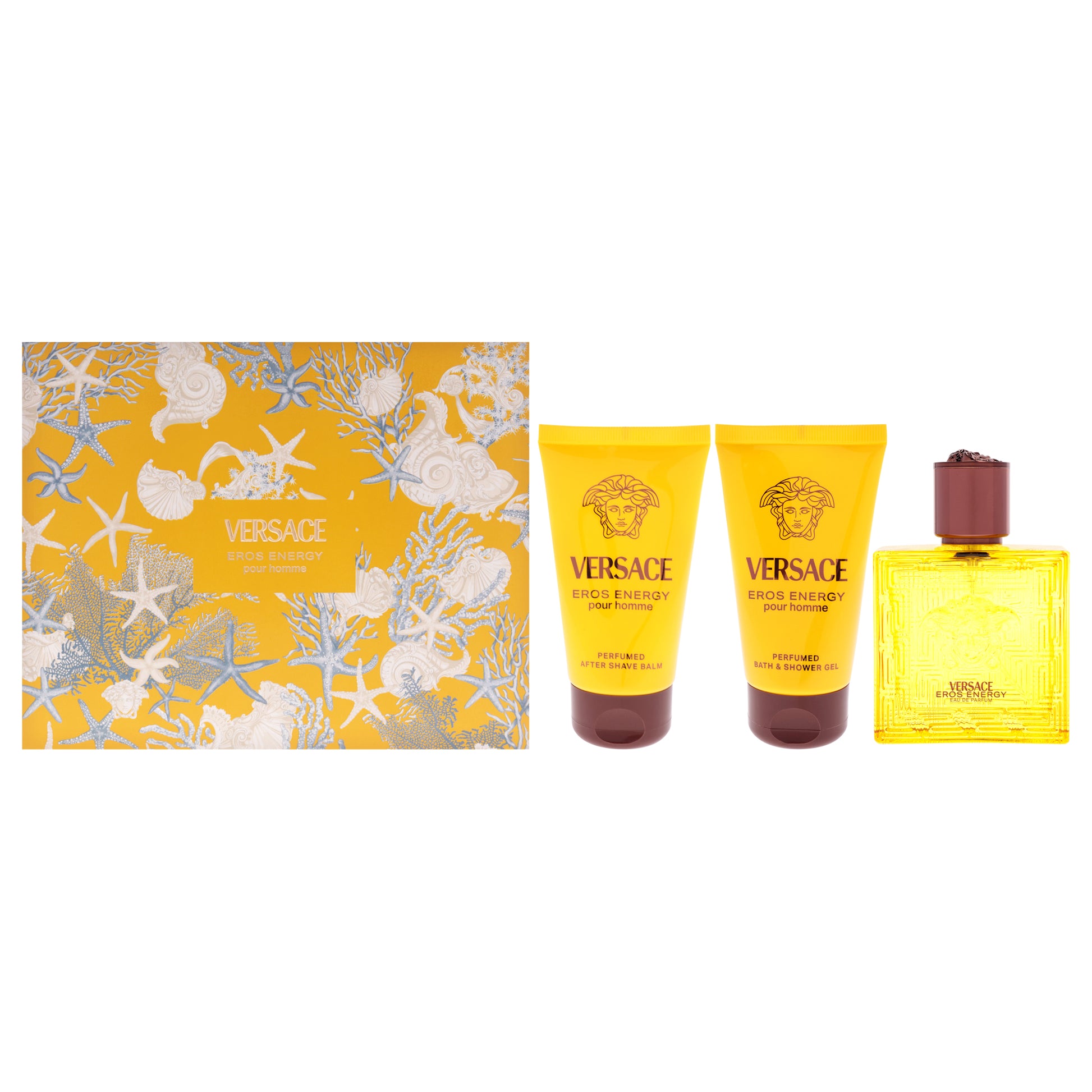 Versace Eros Energy by Versace for Men - 3 Pc Gift Set 1.7oz EDP Spray, 1.7oz Bath and Shower Gel, 1.7oz After Shave Balm
