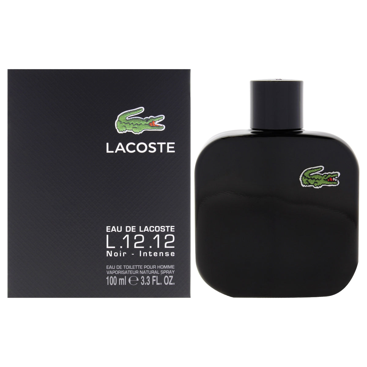 Lacoste Eau De Lacoste L.12.12 Noir Intense by Lacoste for Men - 3.3 oz EDT Spray
