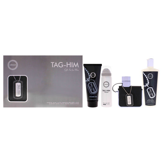 Tag Him by Armaf for Men - 4 Pc Gift Set 3.4oz EDP Spray, 3.4oz Shower Gel, 8.4oz Shampoo, 1.7oz Body Spray