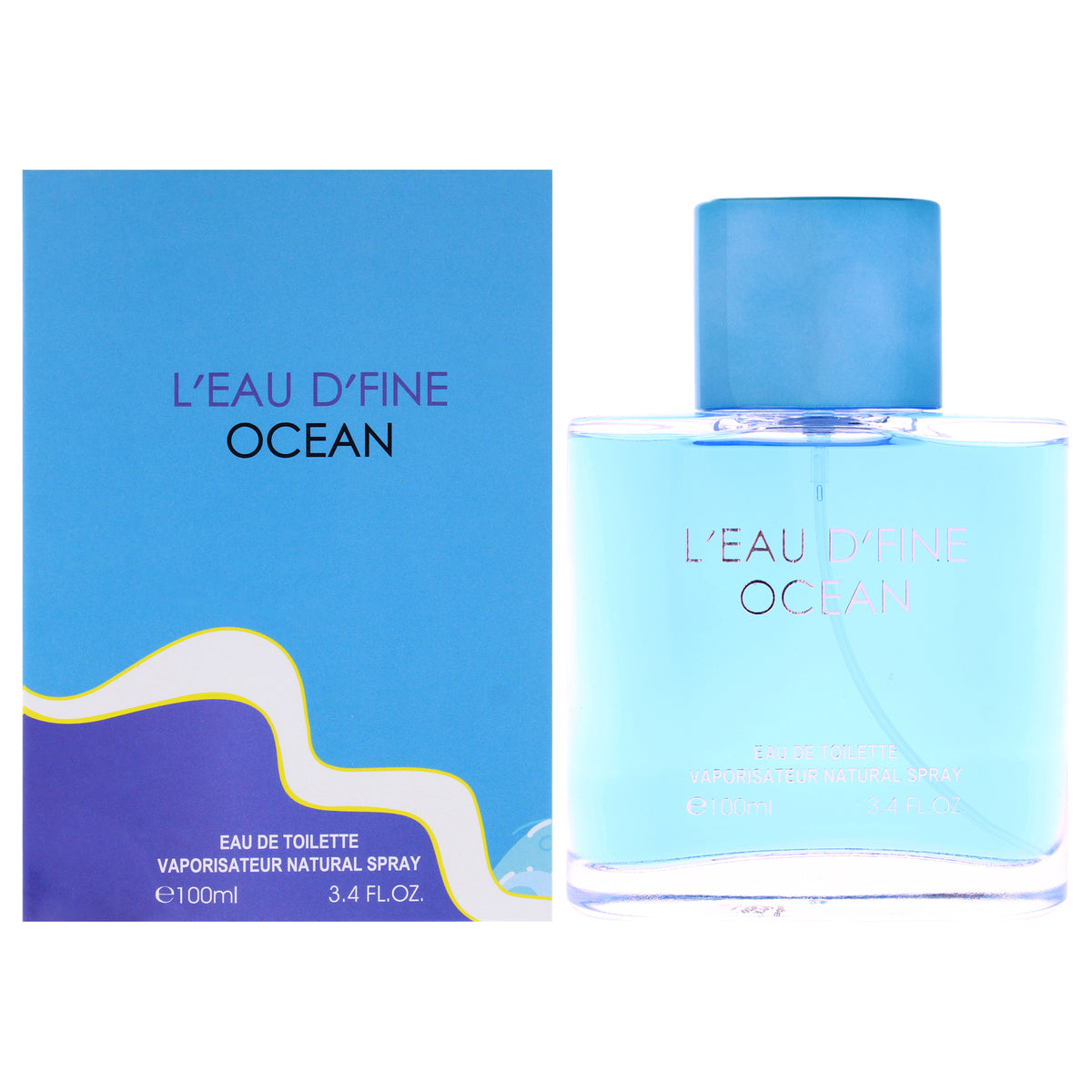 LEau DFine Ocean by Fine Perfumery for Men - 3.4 oz EDT Spray