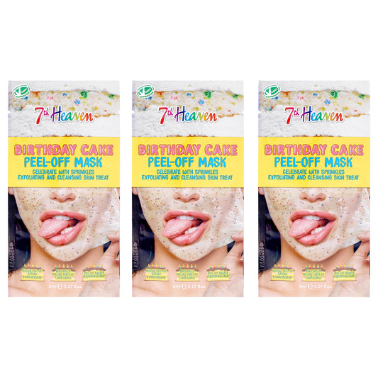 Birthday Cake Peel-Off Exfoliating Skincare by 7th Heaven for Women - 3 x 0.27 oz Mask