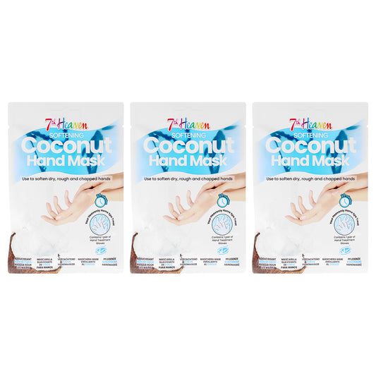 Softening Coconut Hand Mask Multipack by 7th Heaven for Kids - 3 Pair Mask