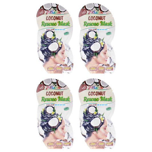 Coconut Hair and Root Rescue Mask by 7th Heaven for Women - 4 x 0.84 oz Mask