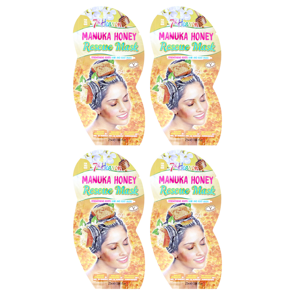 Manuka Honey Hair and Root Rescue Mask by 7th Heaven for Women - 4 x 0.84 oz Mask