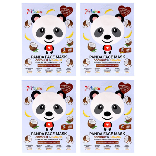 Panda Party Facial Sheet Mask by 7th Heaven for Kids - 4 Pc Mask