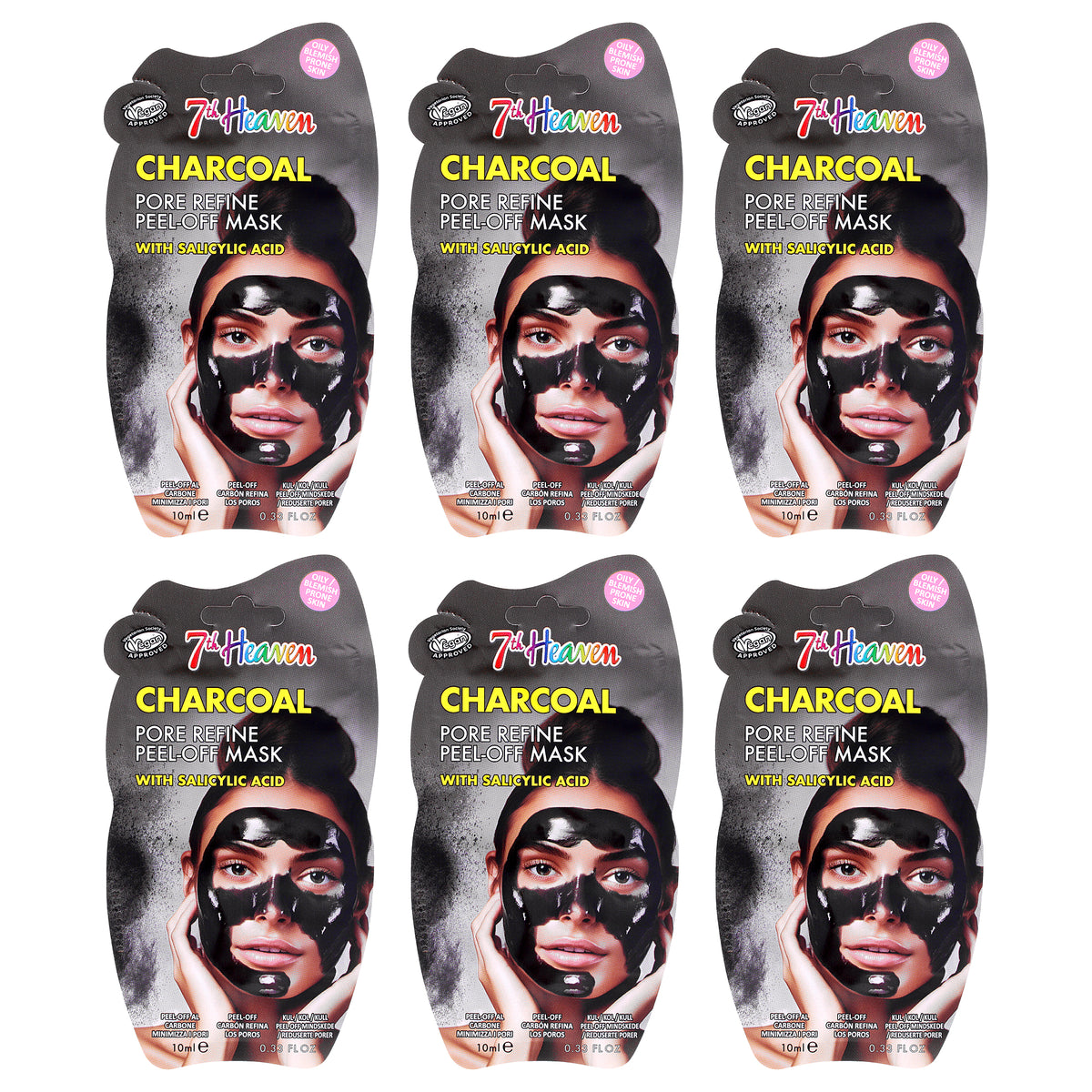 Charcoal Peel Off by 7th Heaven for Women - 6 x 0.33 oz Mask