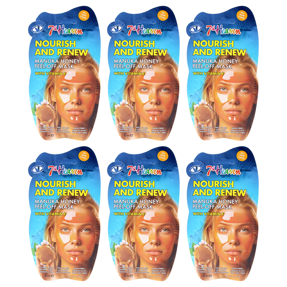 Manuka Honey Peel Off by 7th Heaven for Women - 6 x 0.33 oz Mask