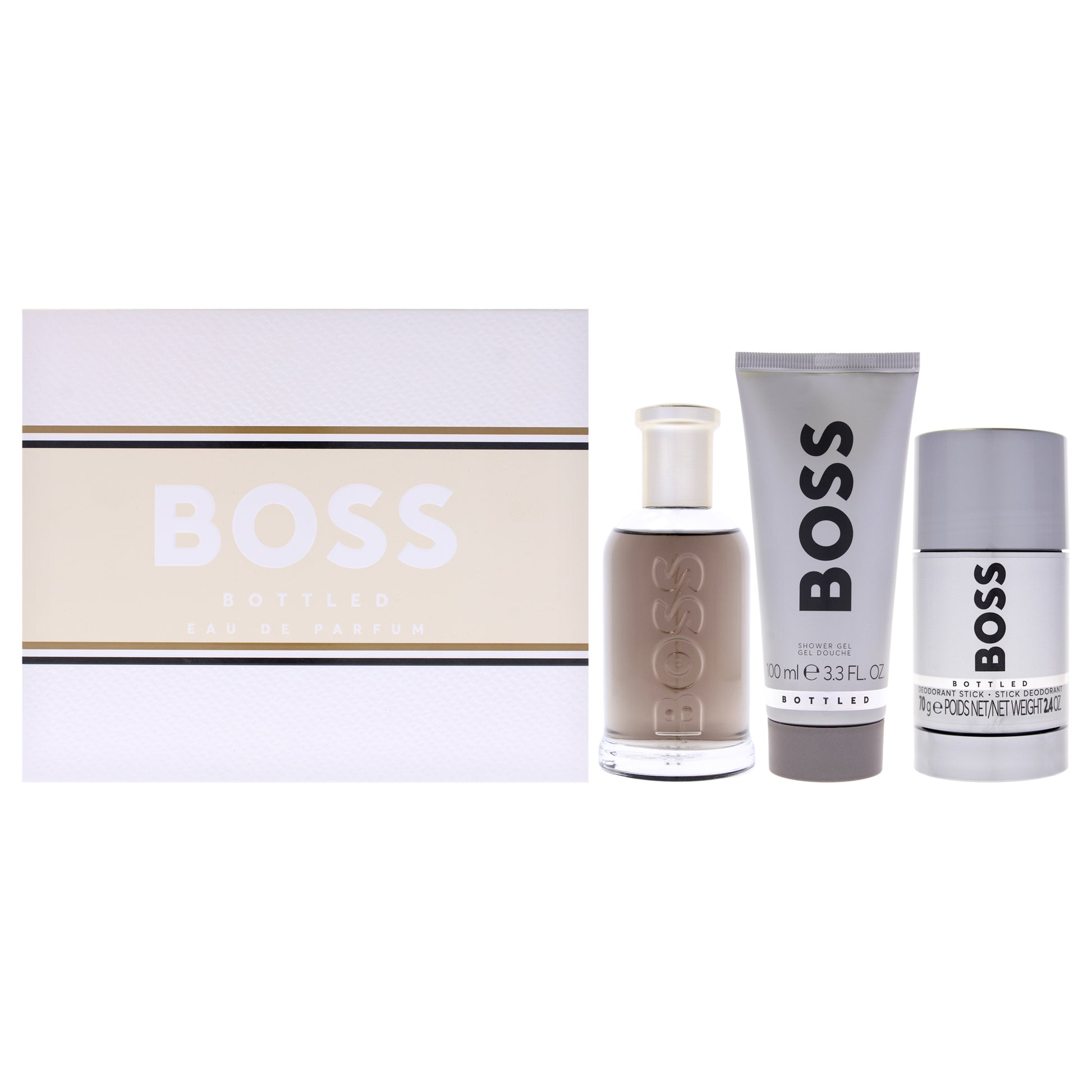 Boss Bottled No. 6 by Hugo Boss for Men - 3 Pc Gift Set 3.3oz EDP Spray, 3.3oz Shower Gel, 2.4oz Deodorant Stick