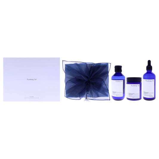 Basic Line by Pyunkang Yul for Unisex - 3 Pc 6.8oz Essence Toner, 3.3oz Moisture Serum, 3.3oz Nutrition Cream