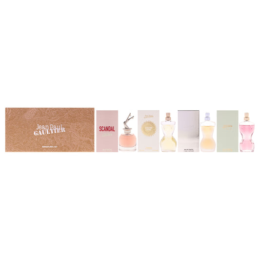 Miniatures Set by Jean Paul Gaultier for Women - 4 Pc Mini Gift Set 0.2oz Scandal EDP Spray, 0.2oz Gaultier Divine EDP Spray, 0.2oz Classique EDT Spray, 0.2oz La Belle EDP Spray