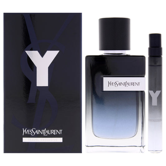 Y by Yves Saint Laurent for Men - 2 Pc Gift Set 3.3oz EDP Spray (Refillable), 0.33oz EDP Spray (Mini)