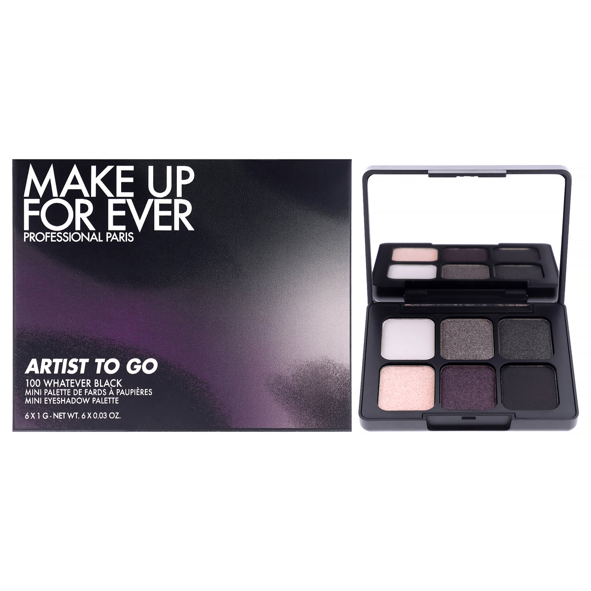 Artist To Go Mini Palette - 100 Whatever Black by Make Up For Ever for Women - 0.18 oz Eye Shadow