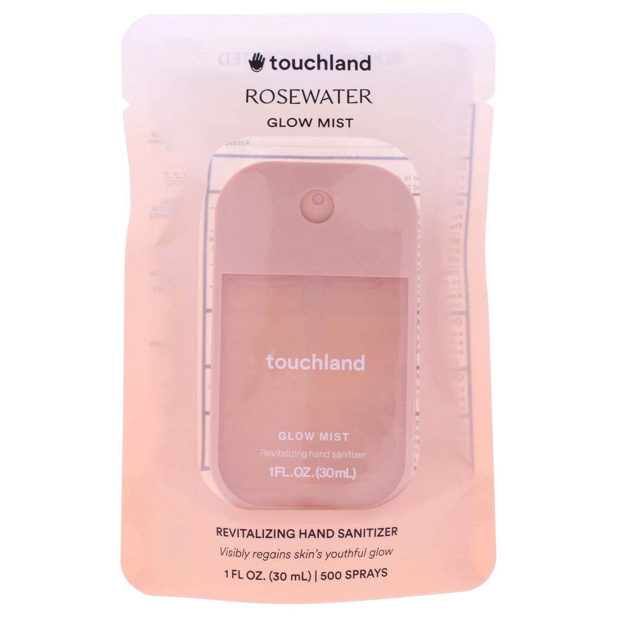 Glow Mist Hand Sanitizer - Rosewater by Touchland for Unisex - 1 oz Hand Sanitizer