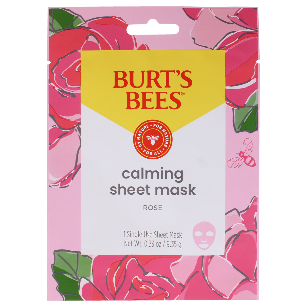 Calming Sheet Mask - Rose by Burts Bees for Unisex - 1 Pc Mask
