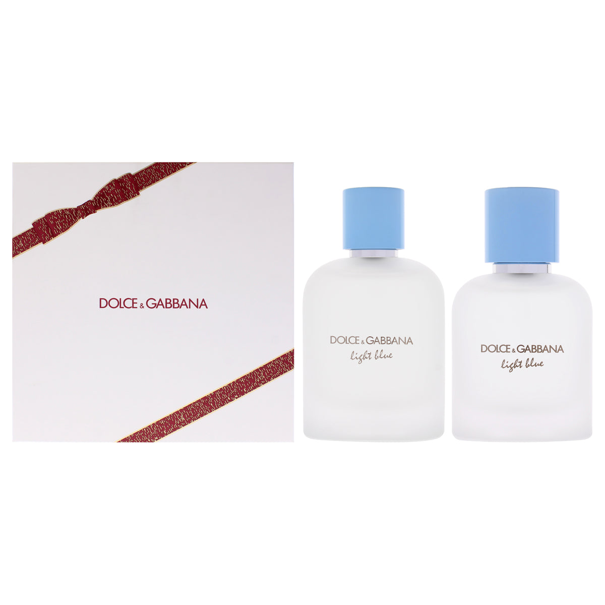 Light Blue by Dolce and Gabbana for Men - 2 Pc Gift Set 3.3oz EDT Spray, 1.7oz EDT Spray