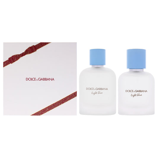 Light Blue by Dolce and Gabbana for Men - 2 Pc Gift Set 3.3oz EDT Spray, 1.7oz EDT Spray