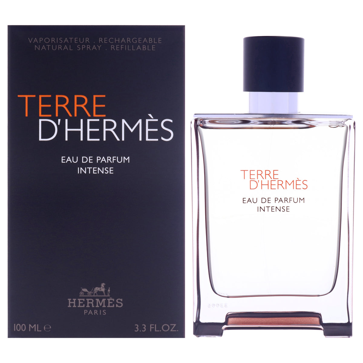 Terre DHermes Intense by Hermes for Men - 3.3 oz EDP Spray (Refillable)