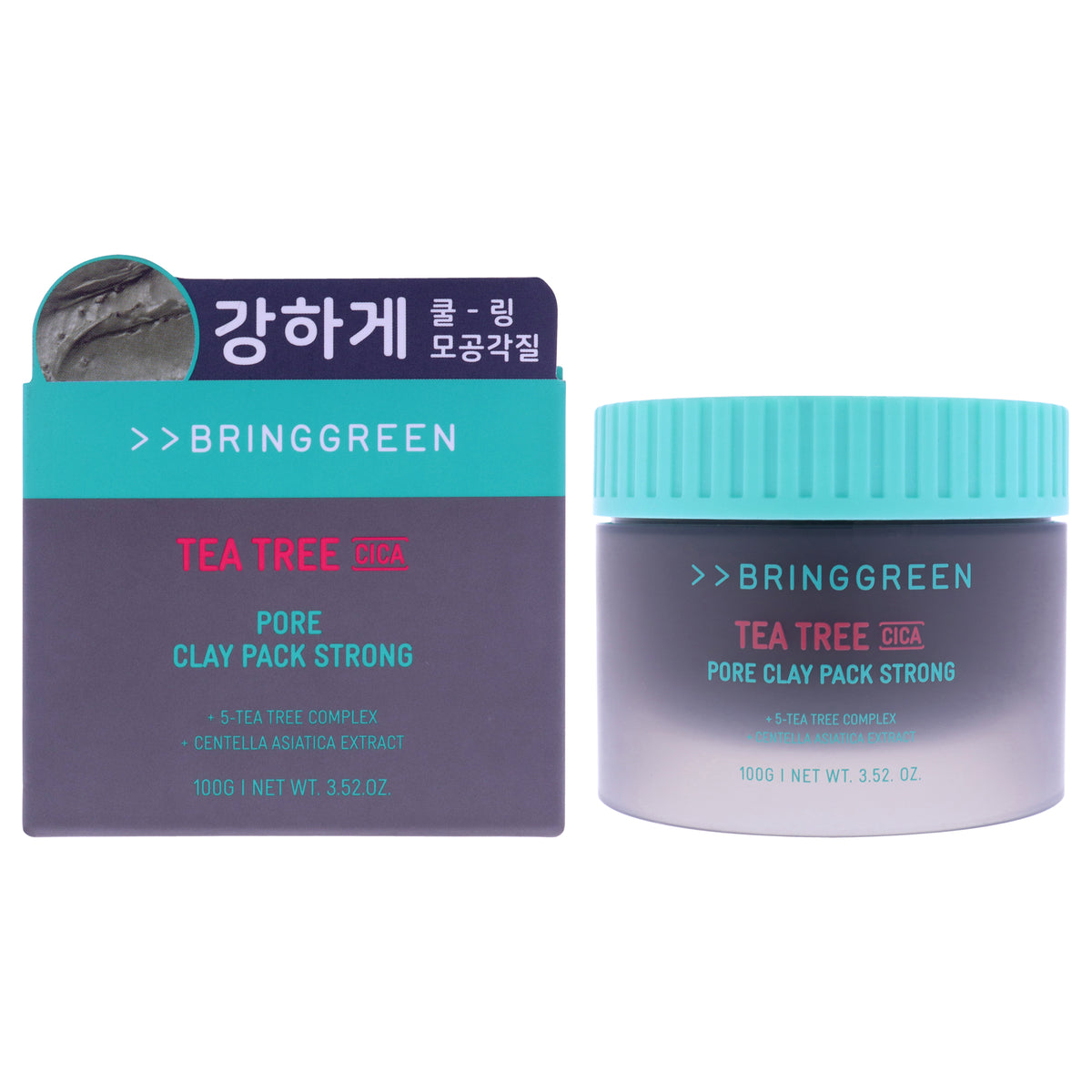 Pore Clay Pack Strong - Tea Tree Cica by Bring Green for Women - 3.52 oz Clay