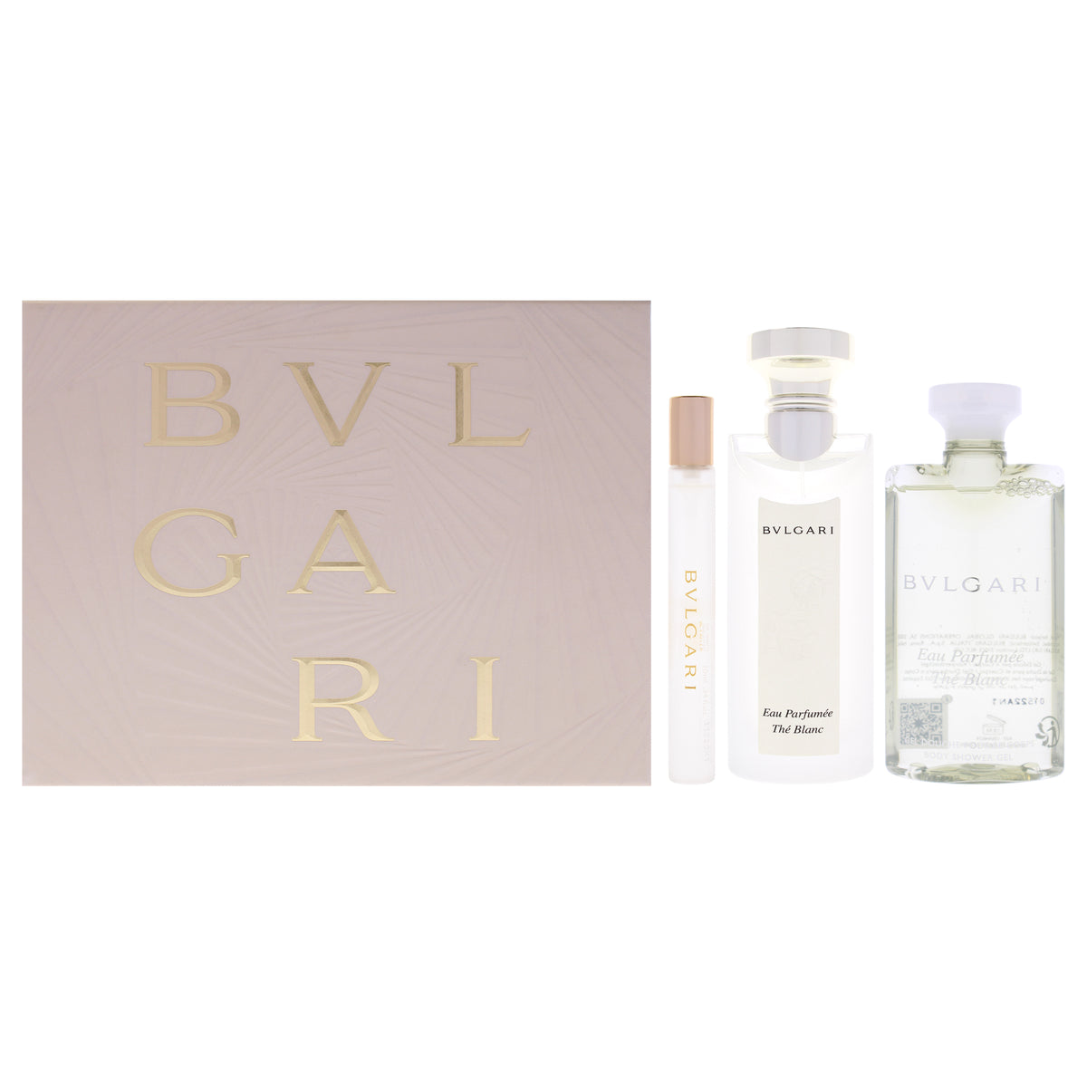Eau Parfumee The Blanc by Bvlgari for Women - 3 Pc Gift Set 2.5oz EDT Spray, 0.34oz EDT Spray (Mini), 2.5oz Body Shower Gel
