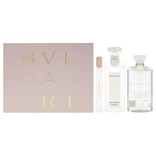 Eau Parfumee The Blanc by Bvlgari for Women - 3 Pc Gift Set 2.5oz EDT Spray, 0.34oz EDT Spray (Mini), 2.5oz Body Shower Gel