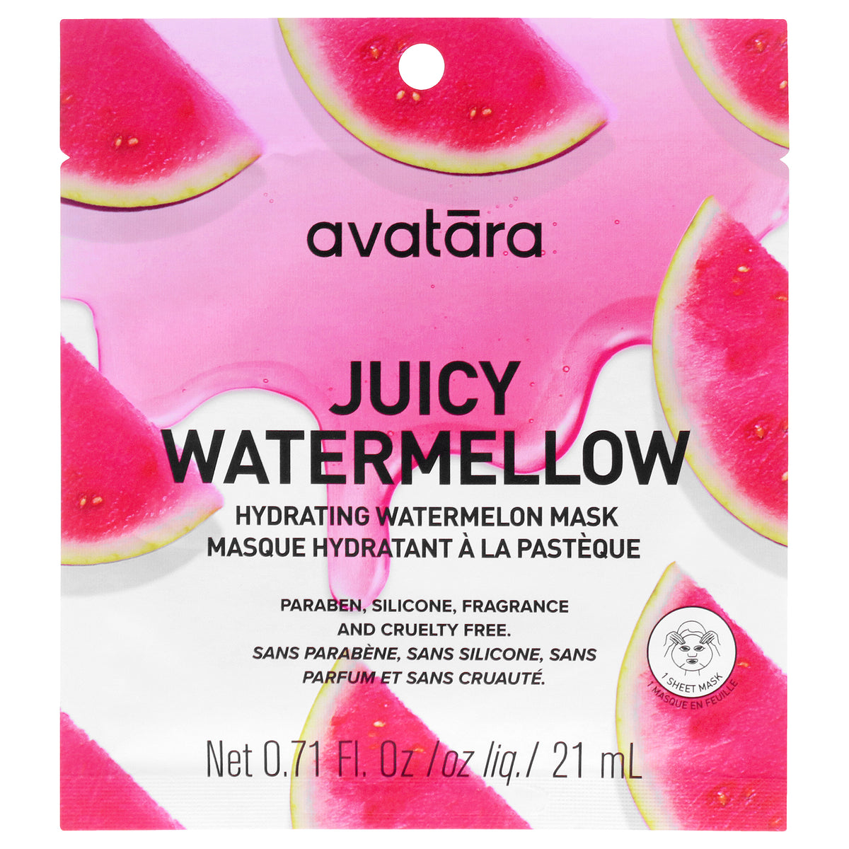 Juice Watermellow Hydrating Mask by Avatara for Women - 1 Pc Mask