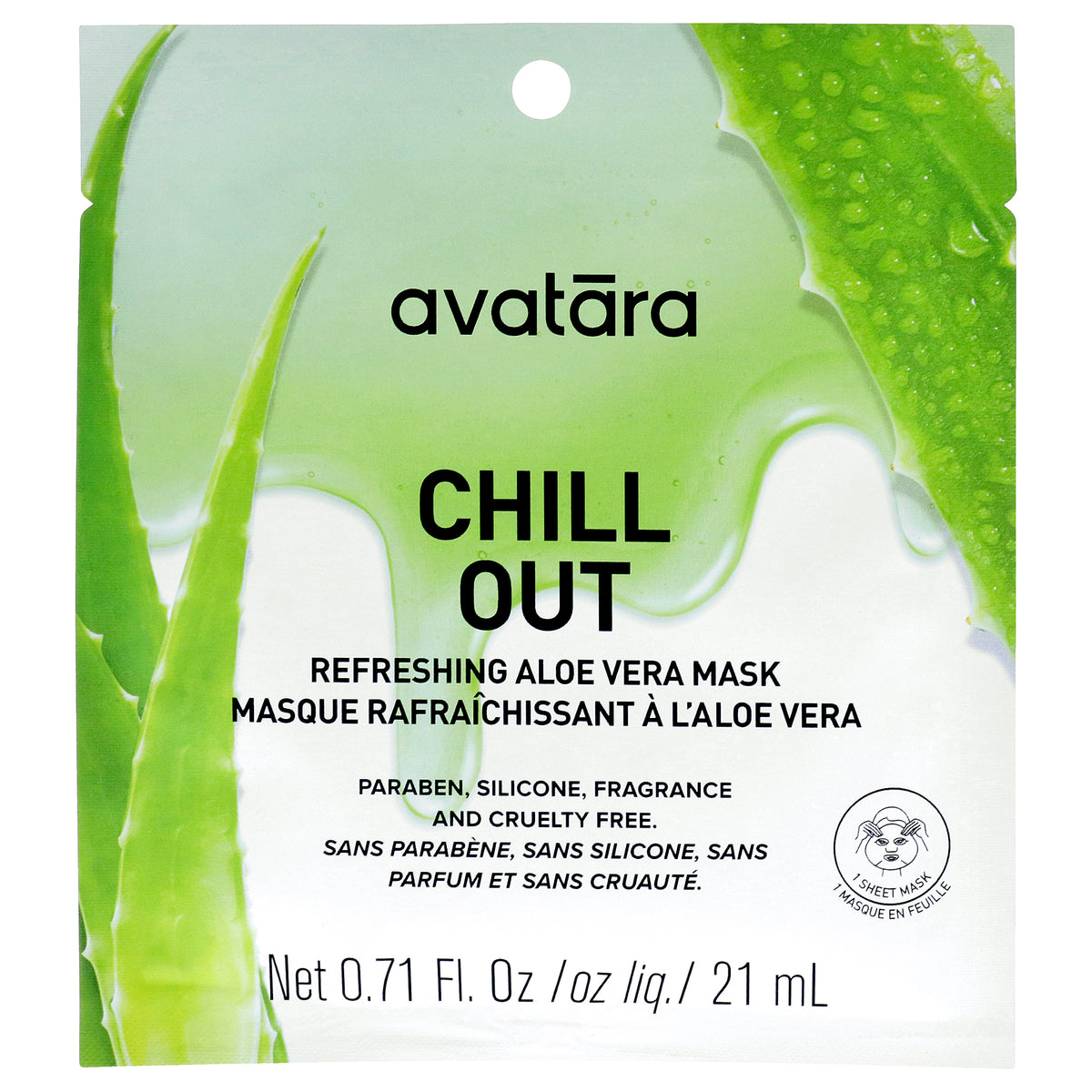 Chill Out Calming Aloe Vera Face Mask by Avatara for Women - 1 Pc Mask