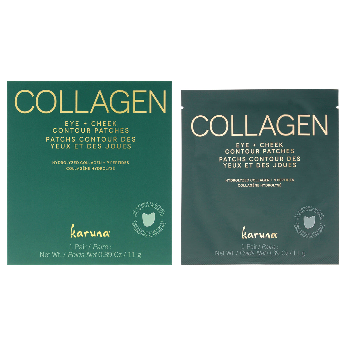 Collagen Hydrogel Eye Plus Cheek Patches by Karuna for Women - 1 Pair Patches