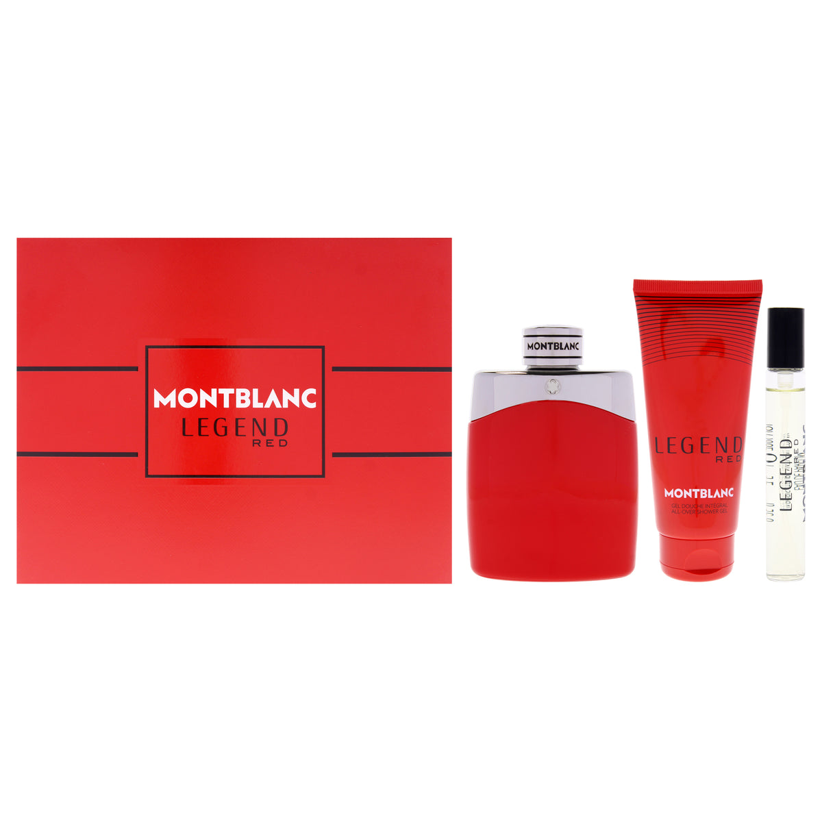 Legend Red by Mont Blanc for Men - 3 Pc Gift Set 3.3oz EDP Spray, 0.25oz EDP Spray, 3.3oz Shower Gel