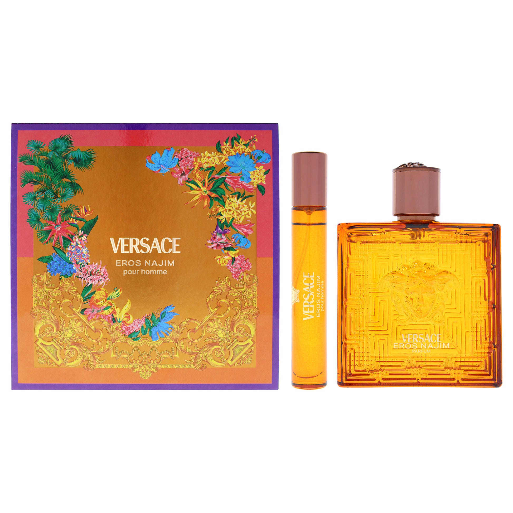 Eros Najim by Versace for Men - 2 Pc Gift Set 3.4oz Parfum Spray, 0.34oz Parfum Spray (Mini)