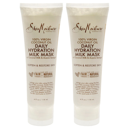 100% Virgin Coconut Oil Daily Hydration Milk Mask - Pack of 2 by Shea Moisture for Unisex - 4 oz Mask