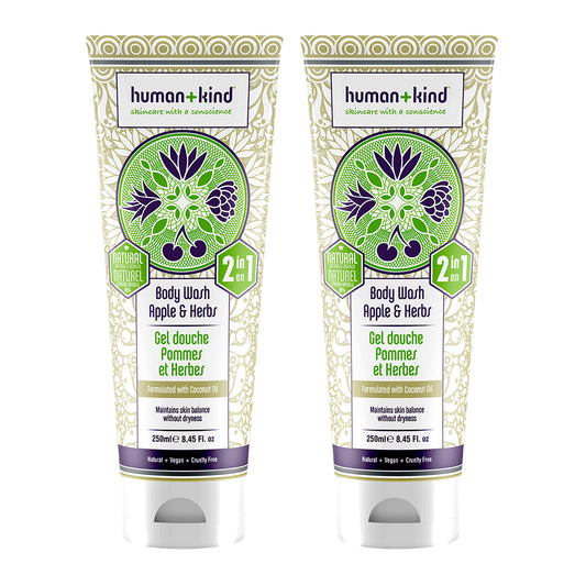 Body Wash - Apple and Herbs - Pack of 2 by Human+Kind for Unisex - 8.45 oz Body Wash