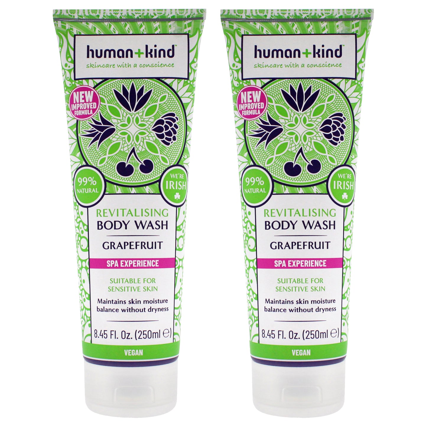 Body Wash - Grapefruit - Pack of 2 by Human+Kind for Unisex - 8.45 oz Body Wash