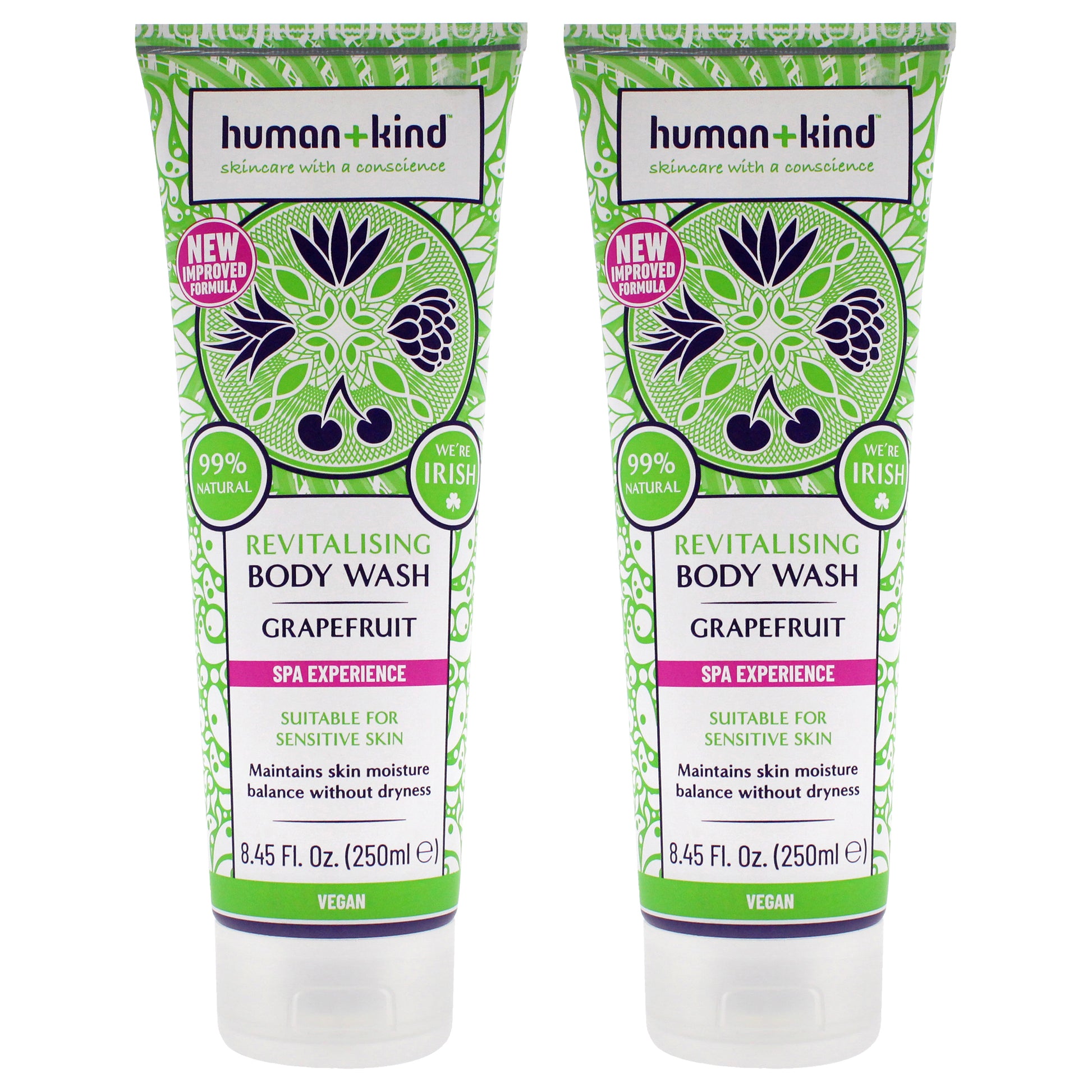 Body Wash - Grapefruit - Pack of 2 by Human+Kind for Unisex - 8.45 oz Body Wash