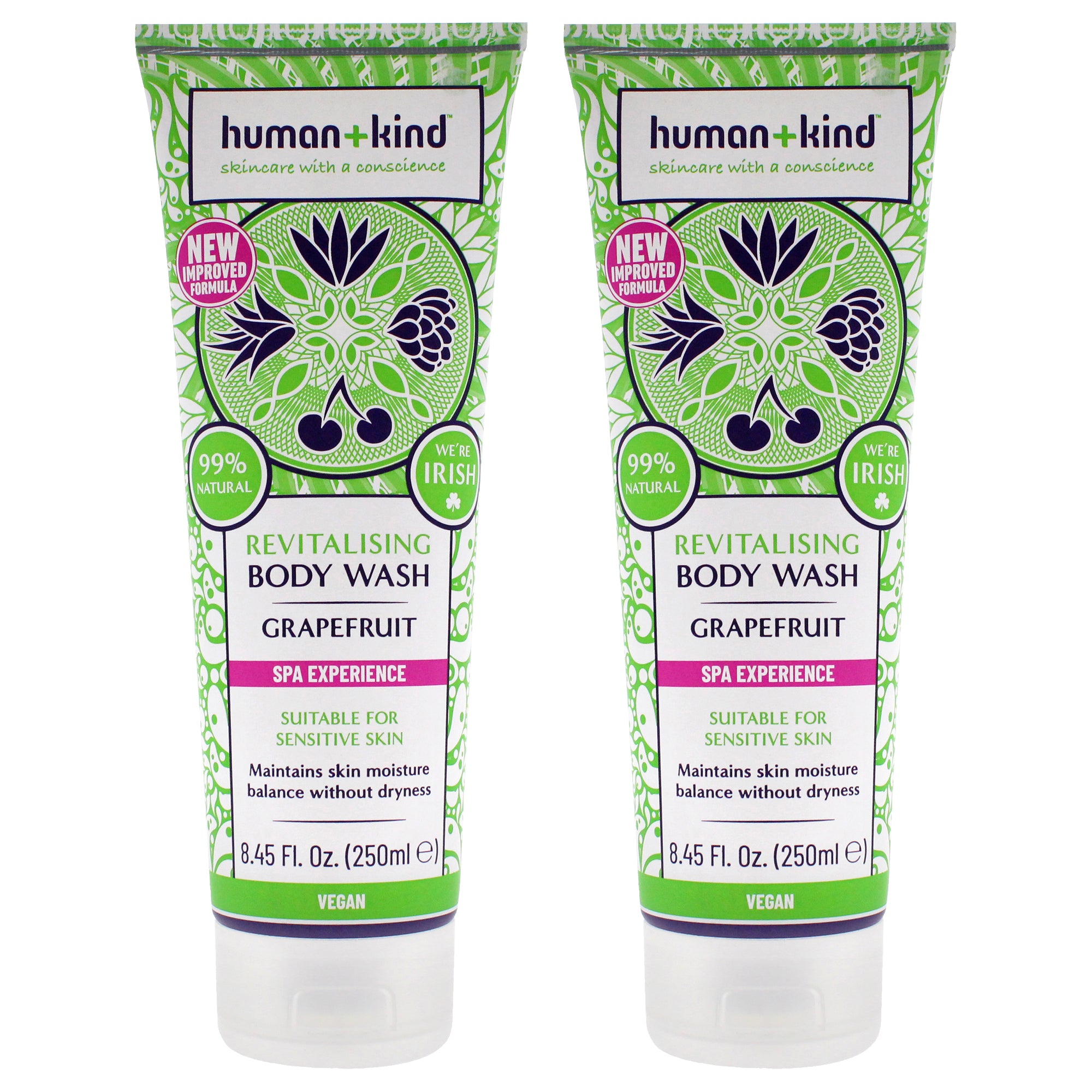 Body Wash - Grapefruit - Pack of 2 by Human+Kind for Unisex - 8.45 oz Body Wash