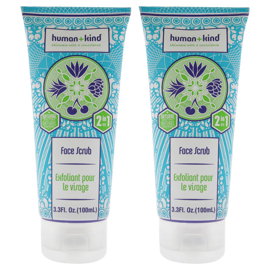 Face Scrub - Pack of 2 by Human+Kind for Unisex - 3.3 oz Scrub