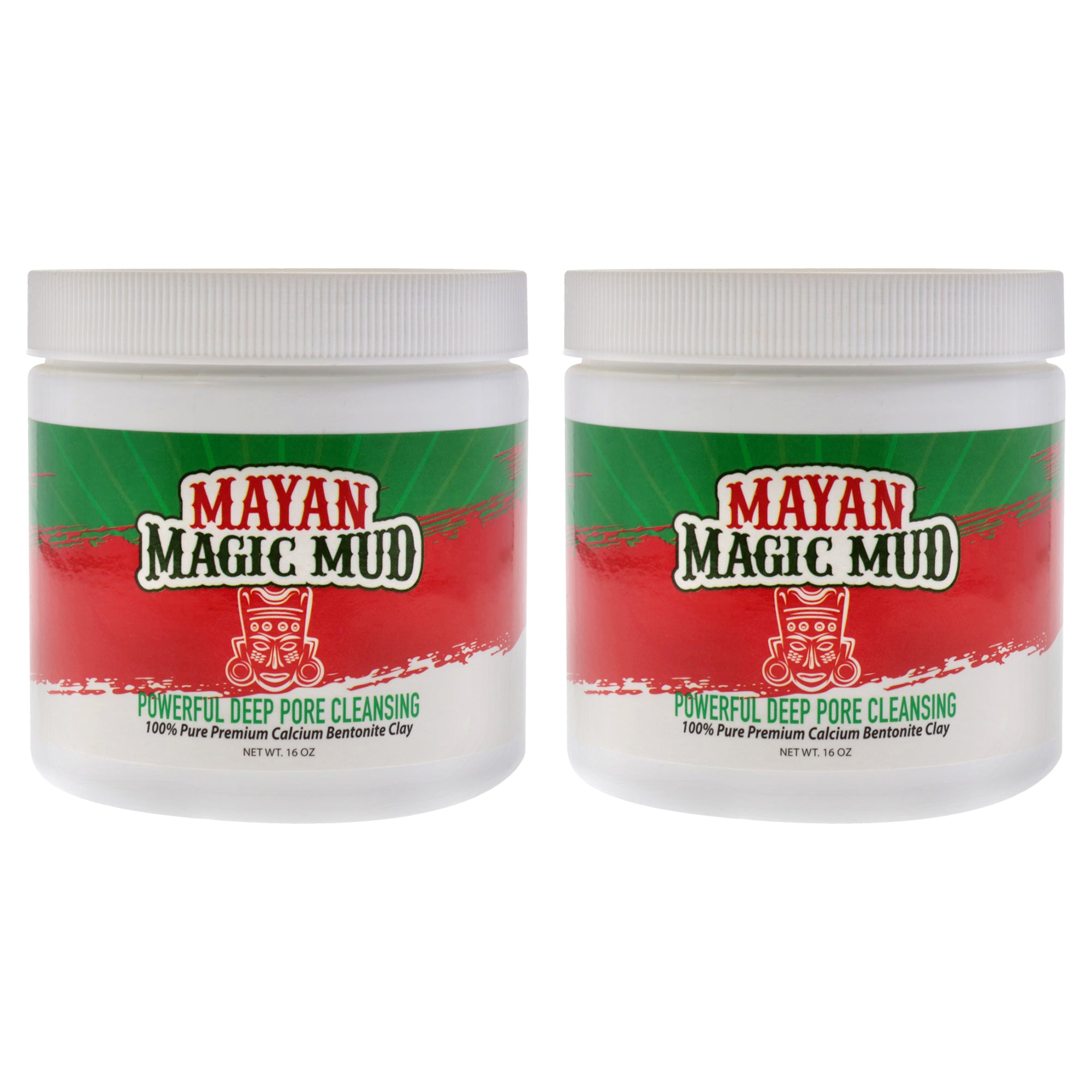Powerful Deep Pore Cleansing Clay - Pack of 2 by Mayan Magic Mud for Unisex - 16 oz Cleanser