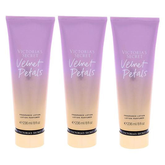Velvet Petals Fragrance Lotion by Victorias Secret for Women - 8 oz Body Lotion - Pack of 3