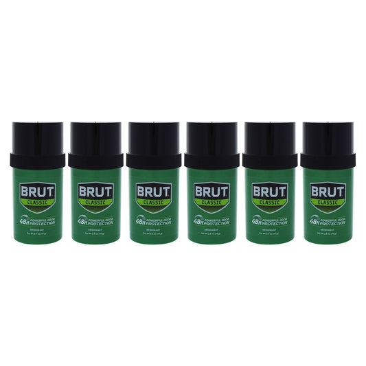 Brut by Faberge Co. for Men - 2.5 oz Deodorant Stick - Pack of 6