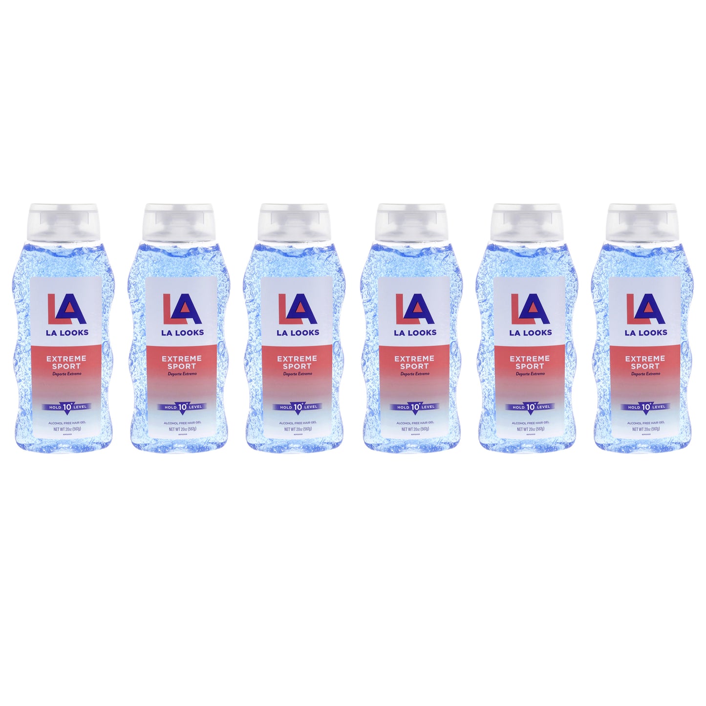 Sport Activity Proof Power Gel Mega X-Treme Hold 10 Plus by L.A. Looks for Unisex - 20 oz Gel - Pack of 6