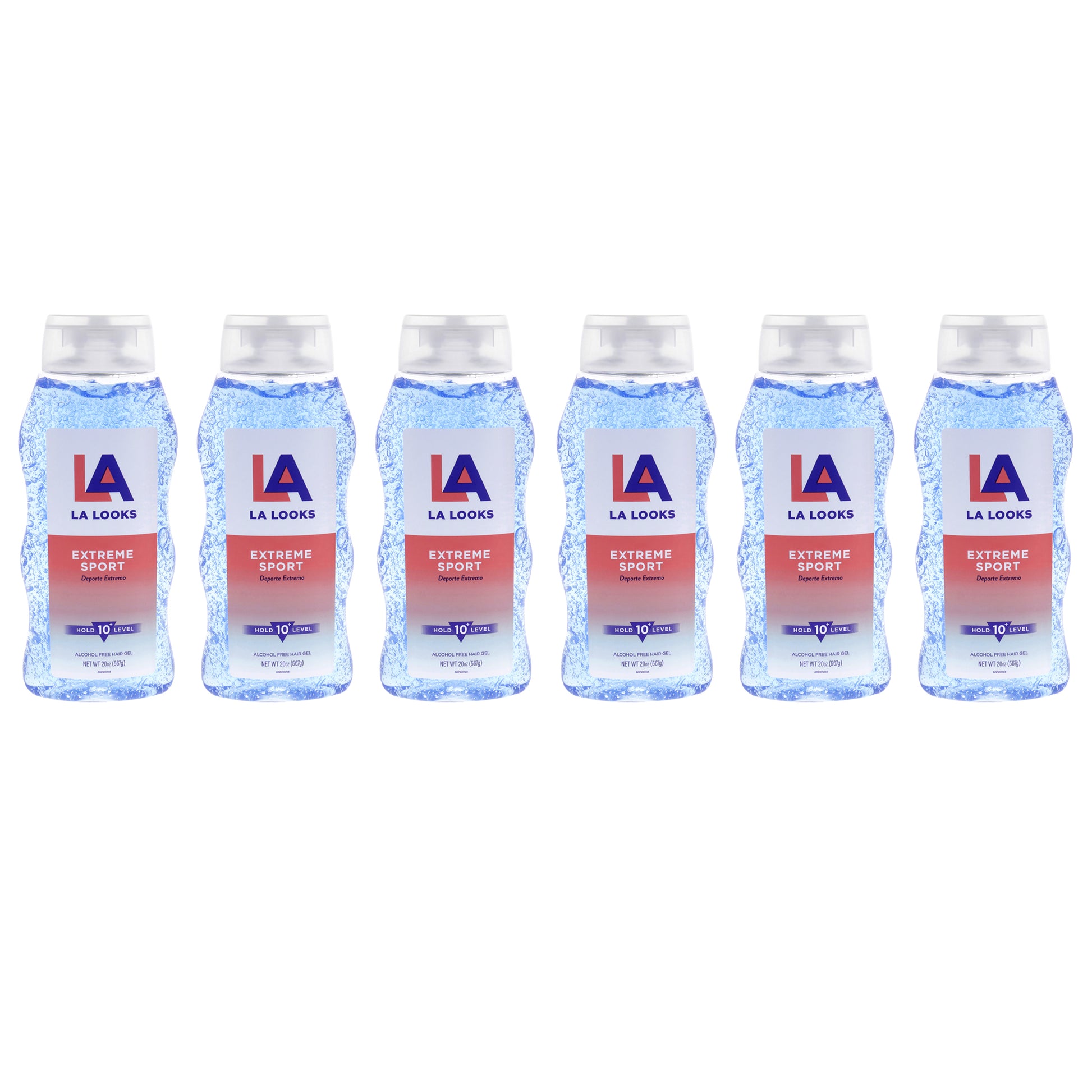 Sport Activity Proof Power Gel Mega X-Treme Hold 10 Plus by L.A. Looks for Unisex - 20 oz Gel - Pack of 6