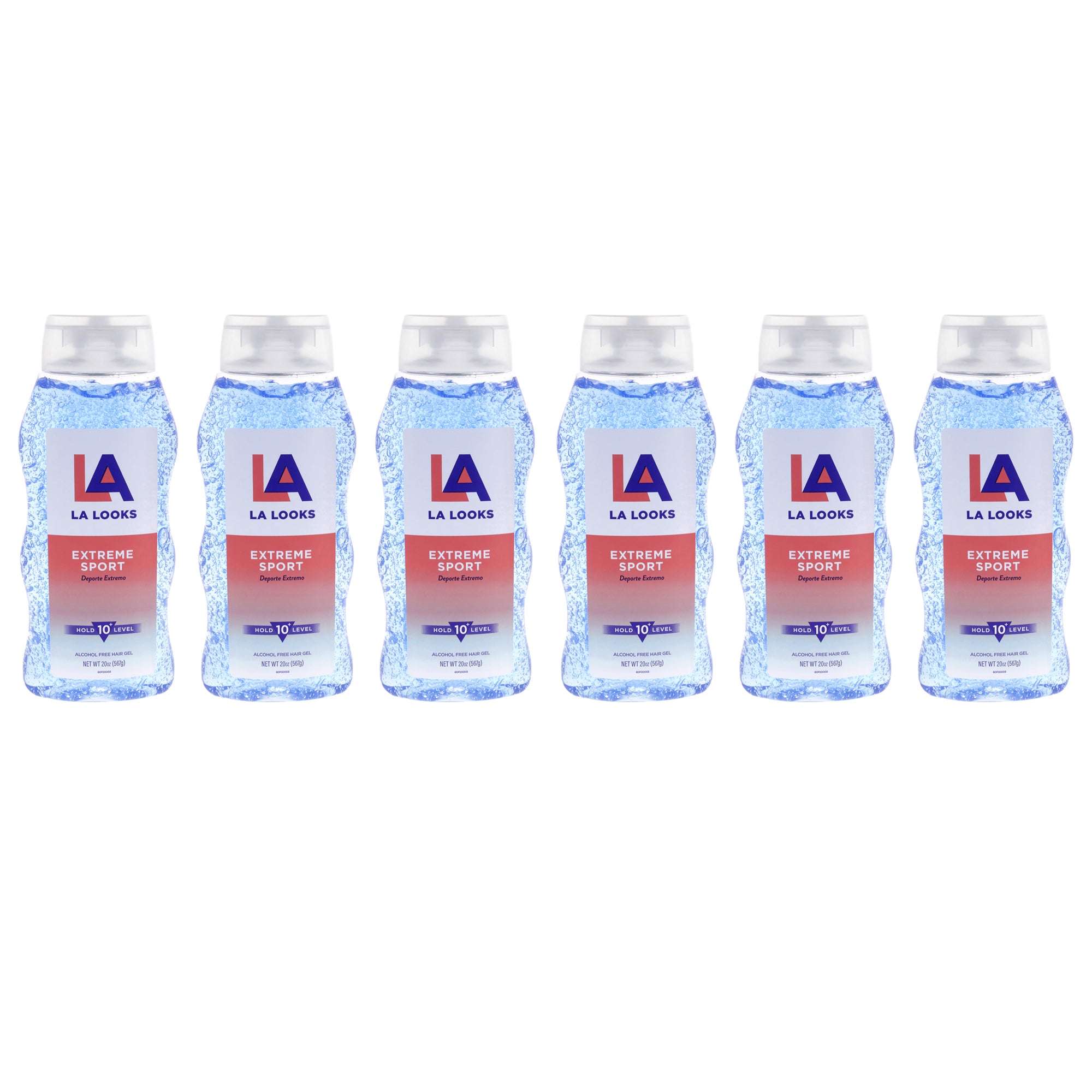 Sport Activity Proof Power Gel Mega X-Treme Hold 10 Plus by L.A. Looks for Unisex - 20 oz Gel - Pack of 6