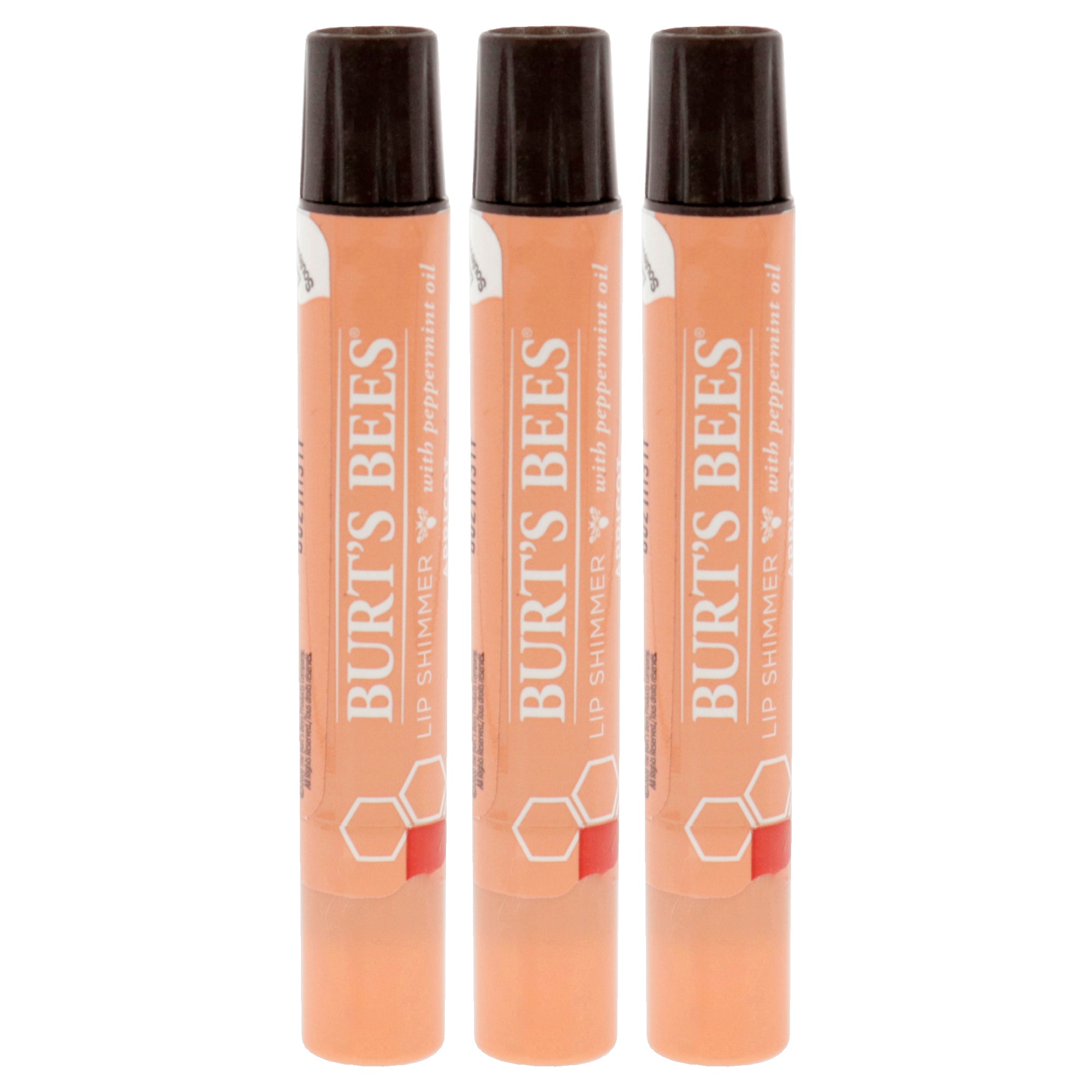 Burts Bees Lip Shimmer - Apricot by Burts Bees for Women - 0.09 oz Lip Shimmer - Pack of 3