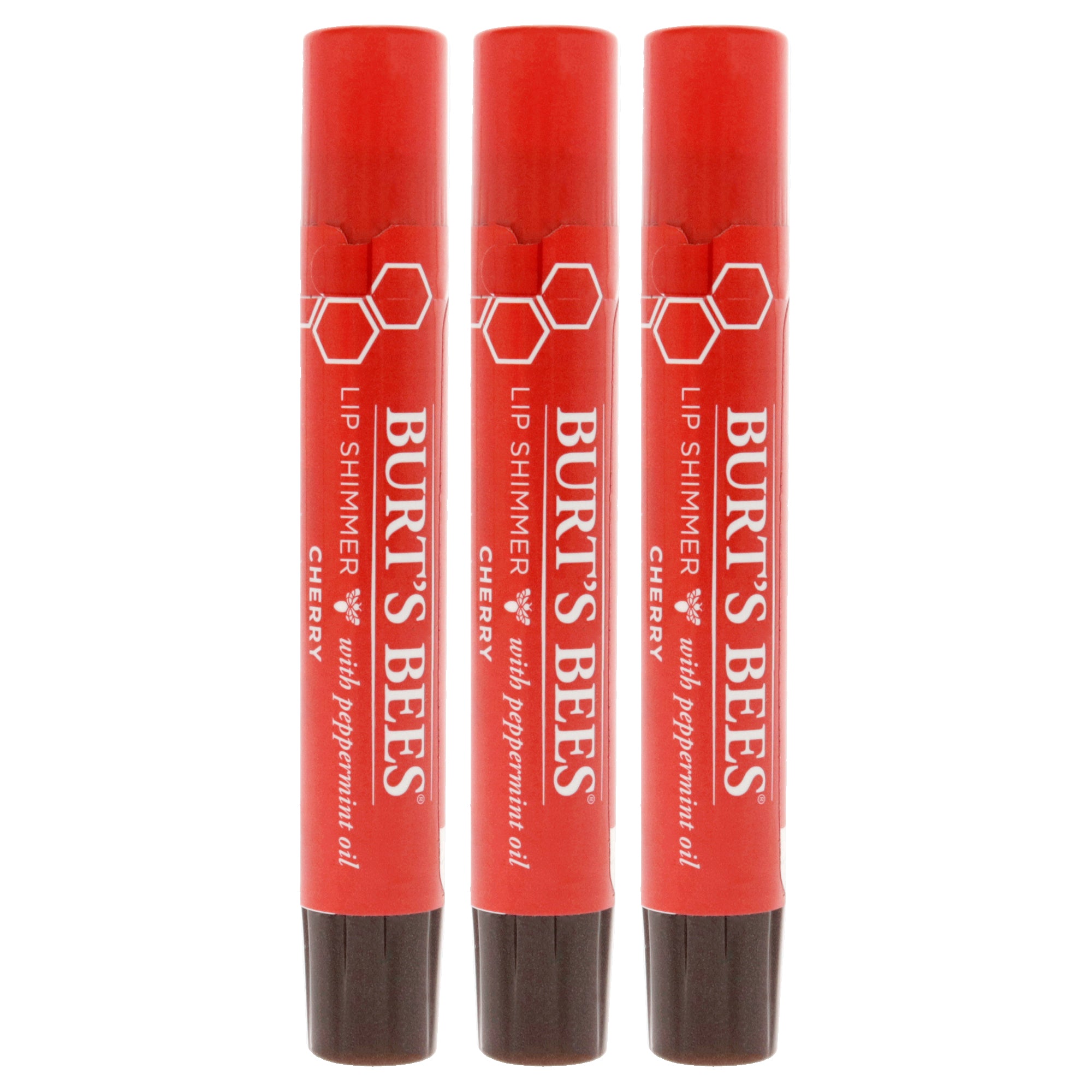 Burts Bees Lip Shimmer - Cherry by Burts Bees for Women - 0.09 oz Lip Shimmer - Pack of 3