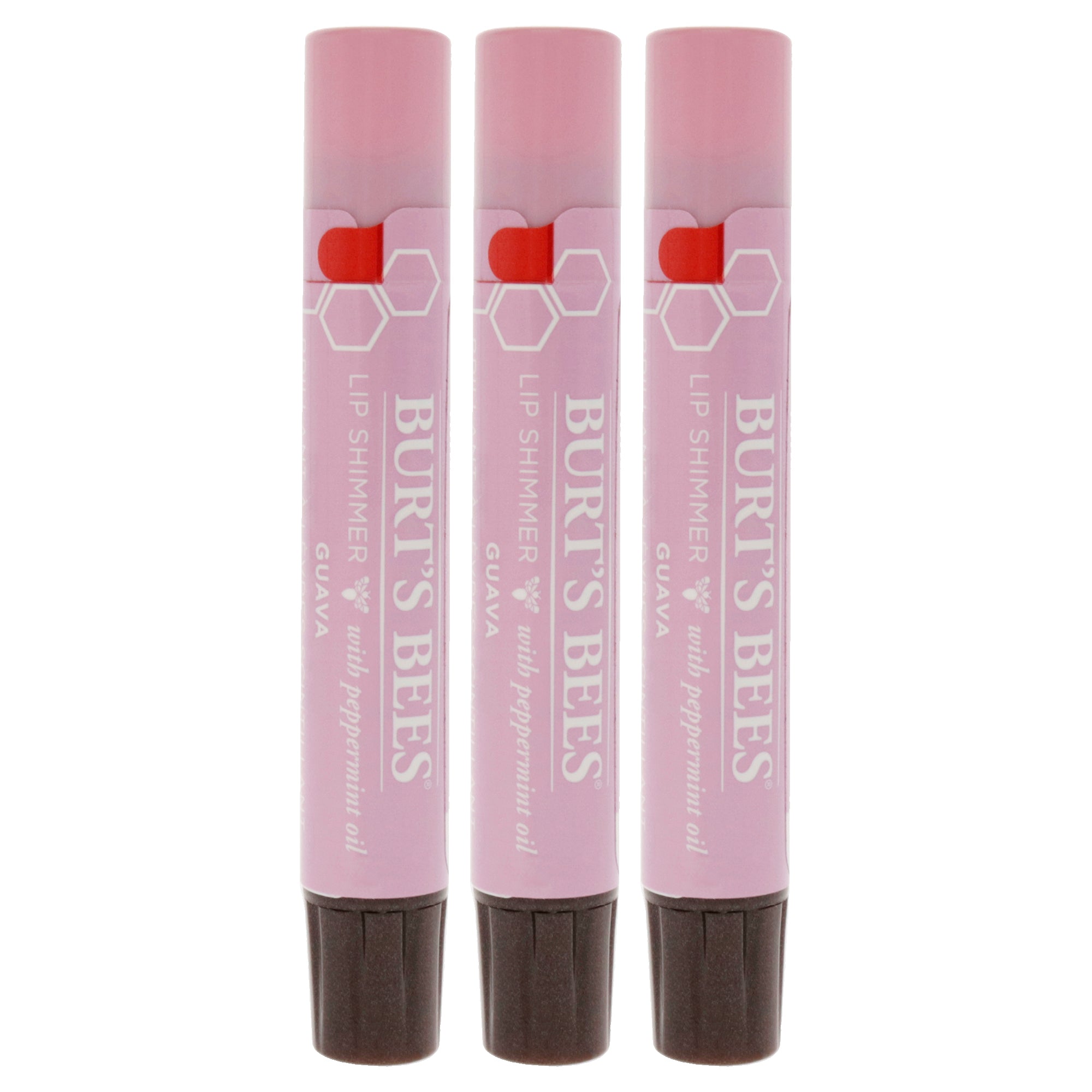Burts Bees Lip Shimmer - Guava by Burts Bees for Women - 0.09 oz Lip Shimmer - Pack of 3