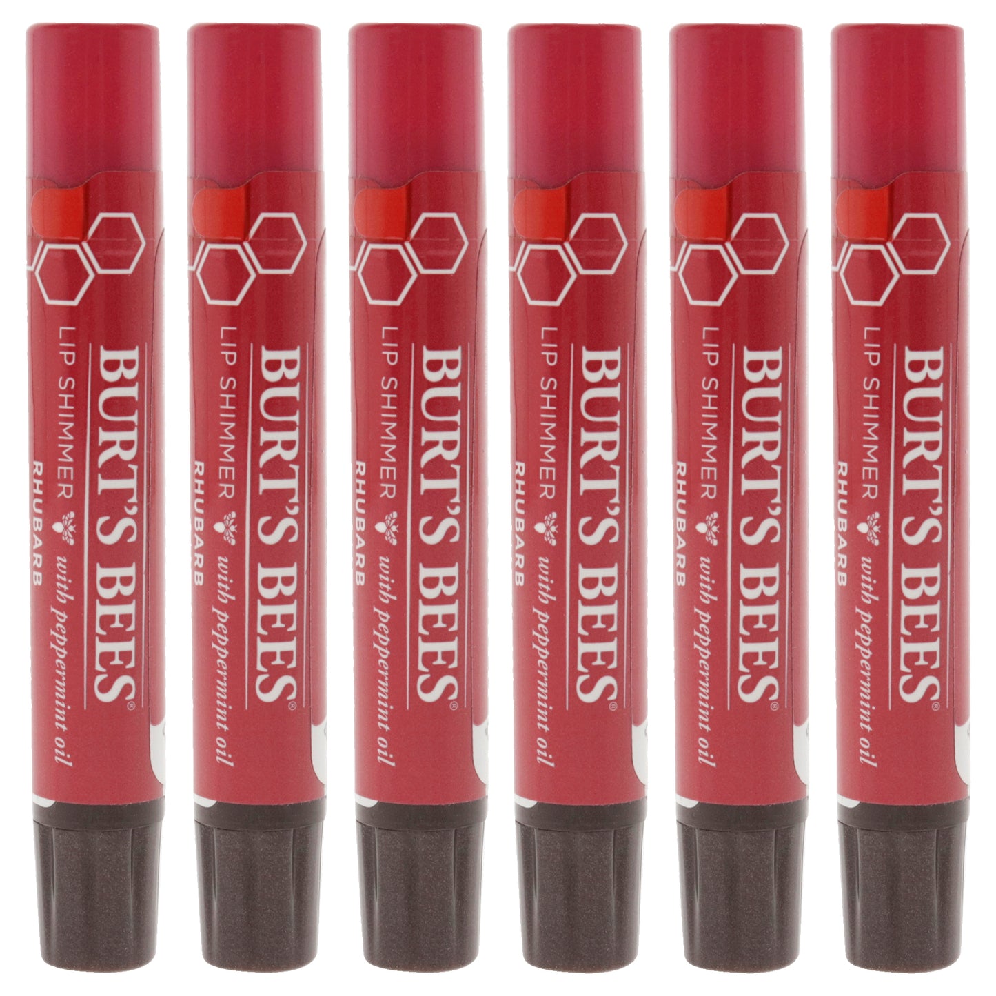 Lip Shimmer - Rhubarb - Pack of 6 0.09 oz Lip Balm