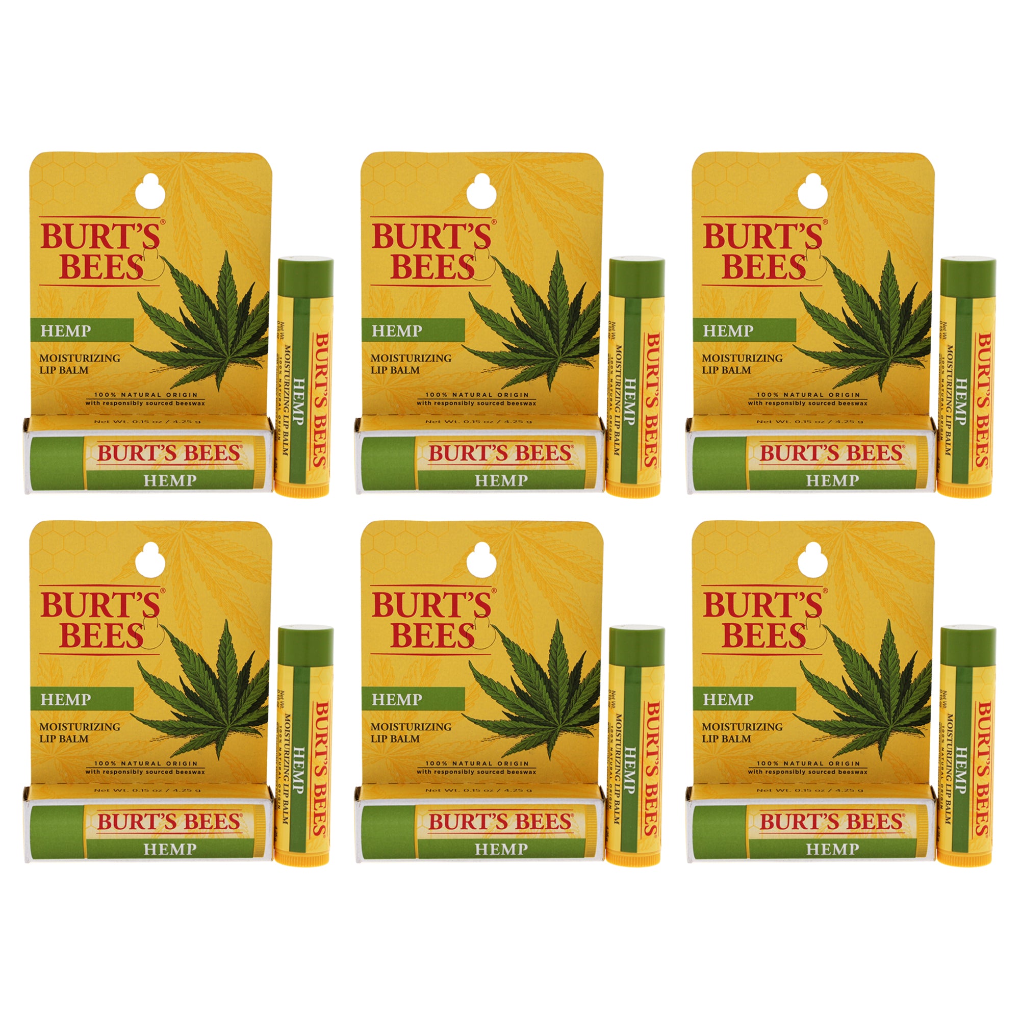 Hemp Moisturizing Lip Balm Blister by Burts Bees for Unisex - 0.15 oz Lip Balm