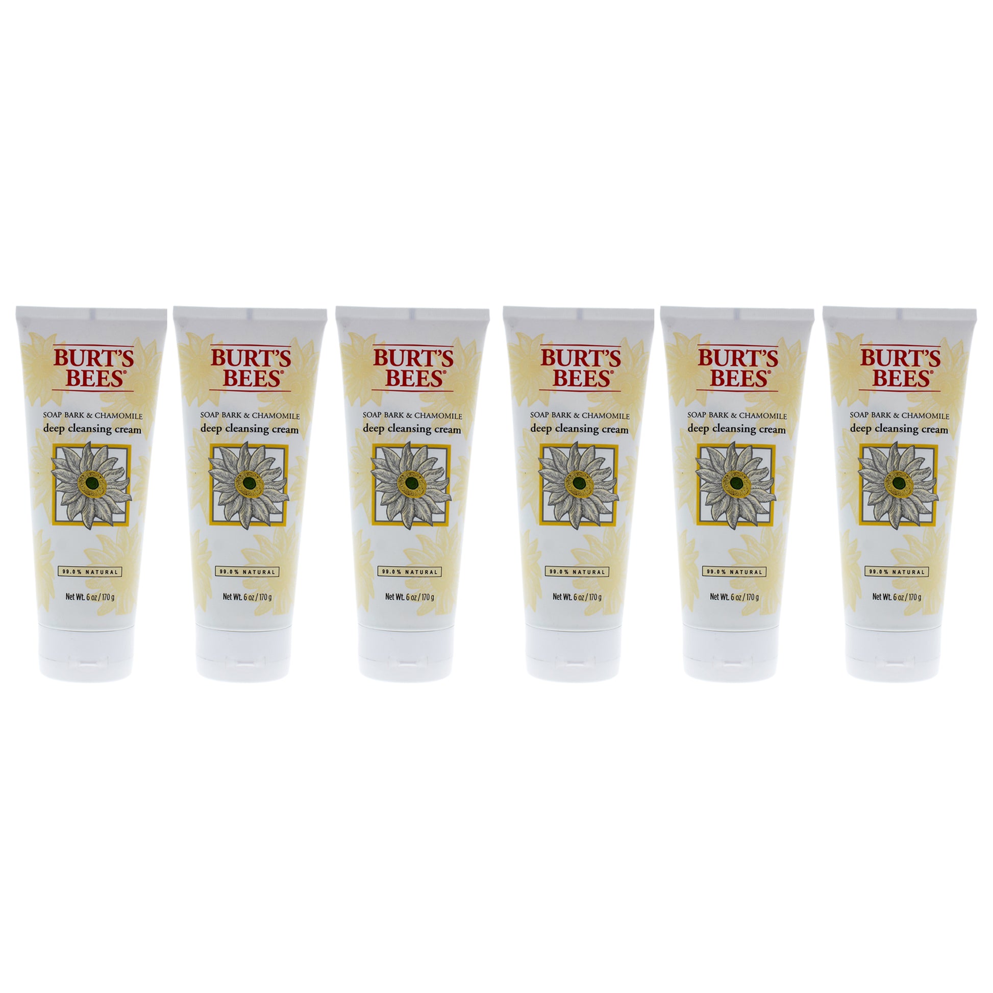 Soap Bark and Chamomile Deep Cleansing Cream by Burts Bees for Unisex - 6 oz Soap - Pack of 6