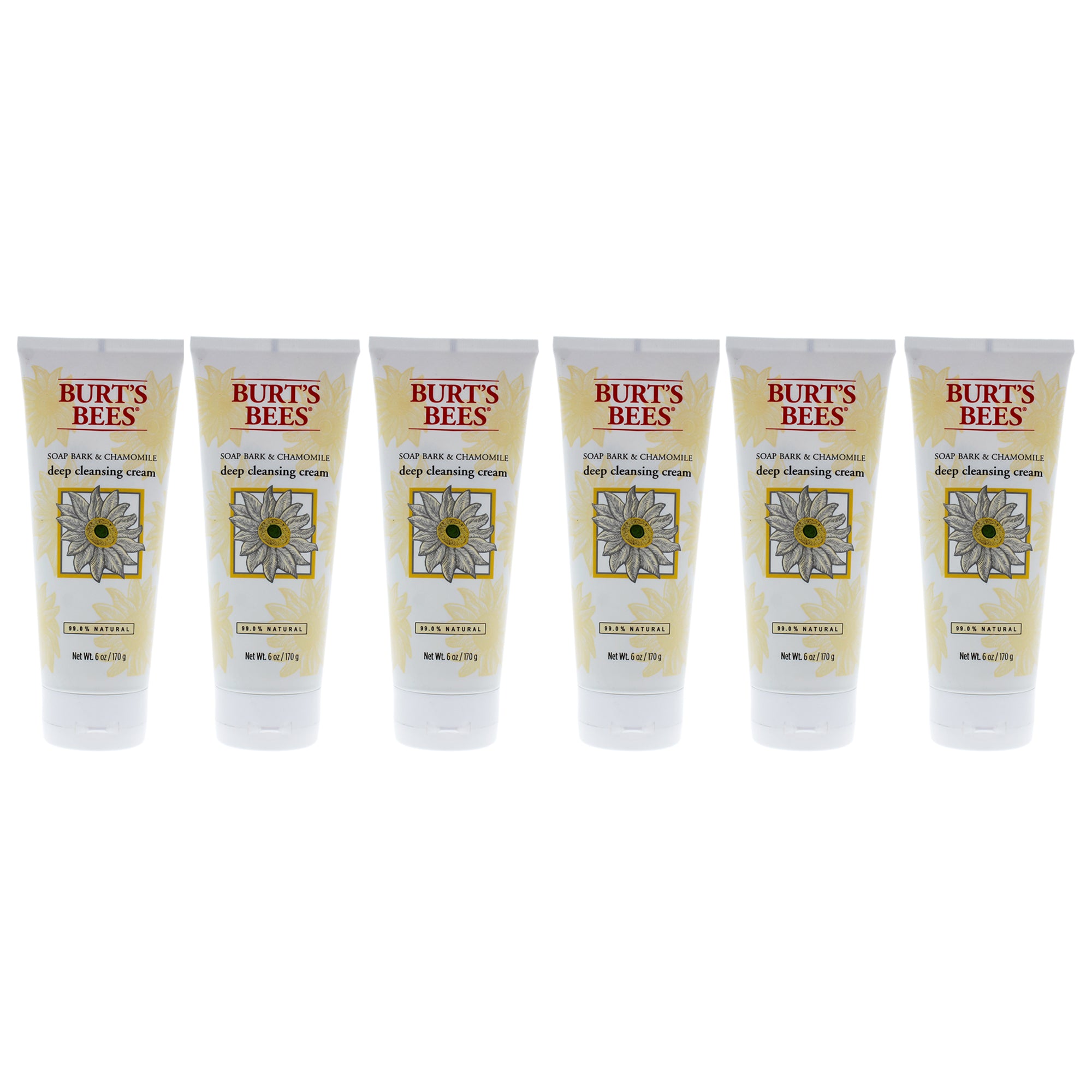 Soap Bark and Chamomile Deep Cleansing Cream by Burts Bees for Unisex - 6 oz Soap - Pack of 6