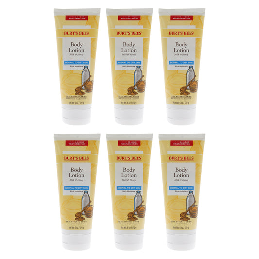 Milk and Honey Body Lotion by Burts Bees for Unisex - 6 oz Body Lotion - Pack of 6