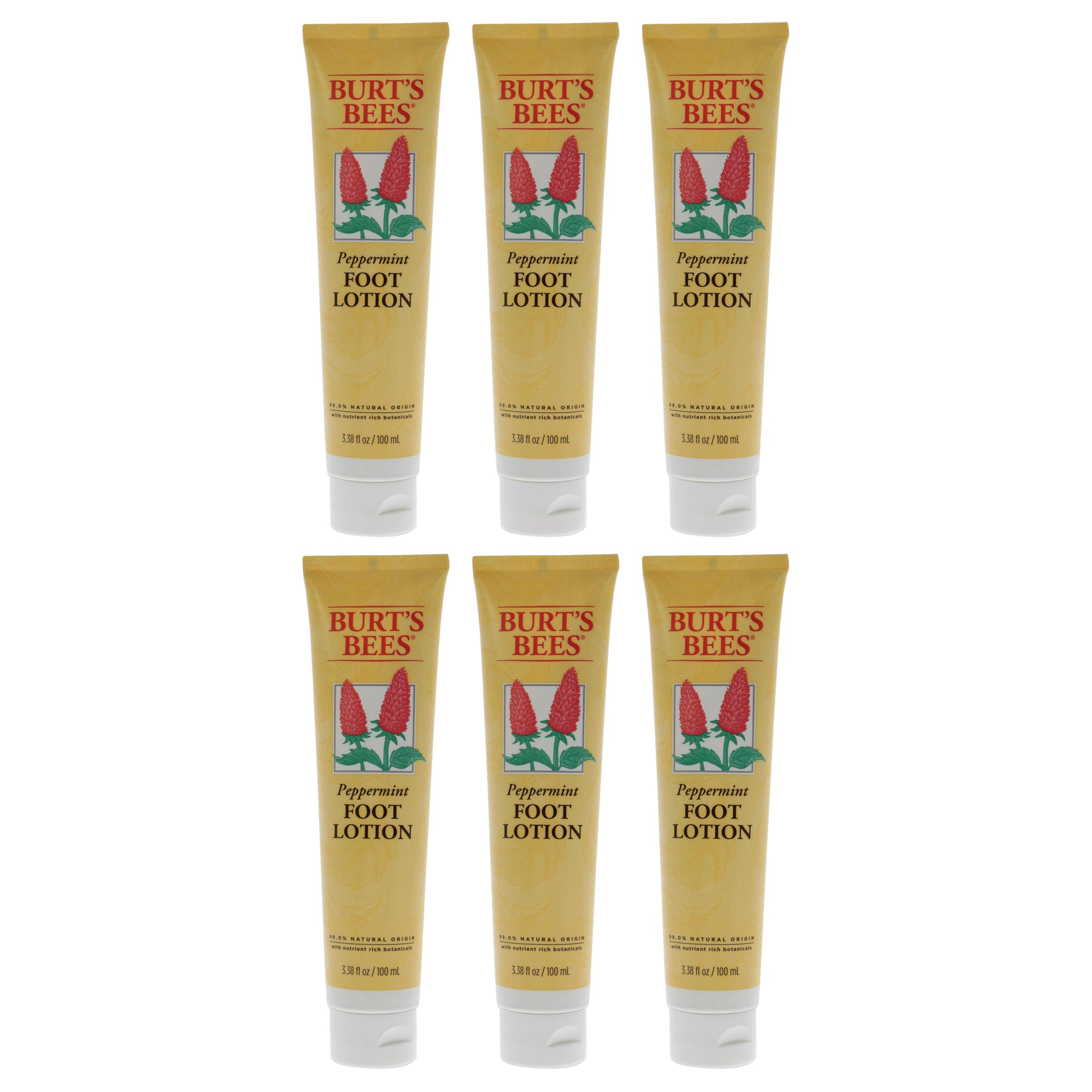 Peppermint Foot Lotion by Burts Bees for Unisex - 3.38 oz Lotion - Pack of 6